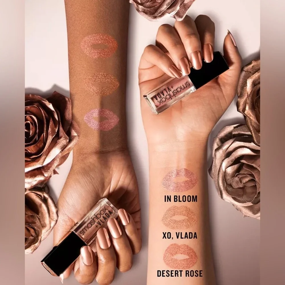 Smashbox Vlada Always On Petal Metal Liquid Lipstick Desert Rose Metallic Copper